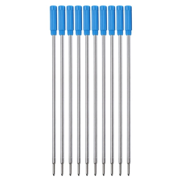 10Pcs Black/Blue Refills 0.5mm Bullet Tip Write Smoothly Ballpoint Pen Refills Length 4.5 Inch for Office Women Men