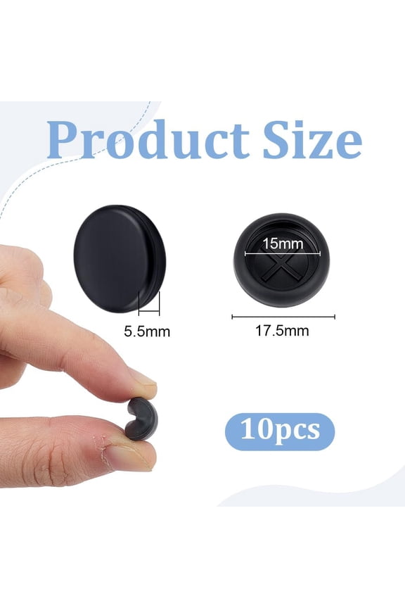 10Pcs Black Button Covers for Jeans Suitable for 18mm Button TPU Cover Shirt Buttons Cover Aviod Shirt Holes for Jeans Buttons Sewing Kit Replacement for Shirts Jean Cufflinks