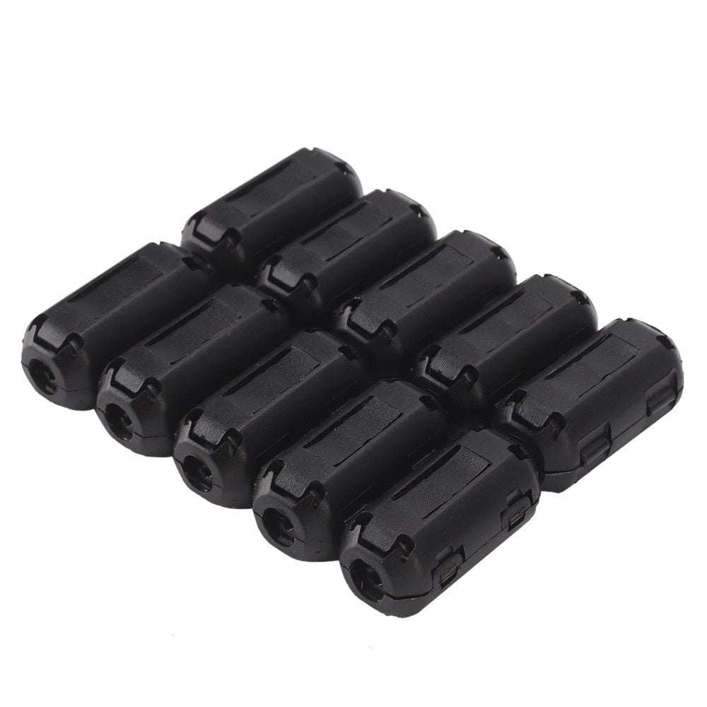 10Pcs Black Clip on Clamp RFI EMI Noise Filters Ferrite Core for 7mm
