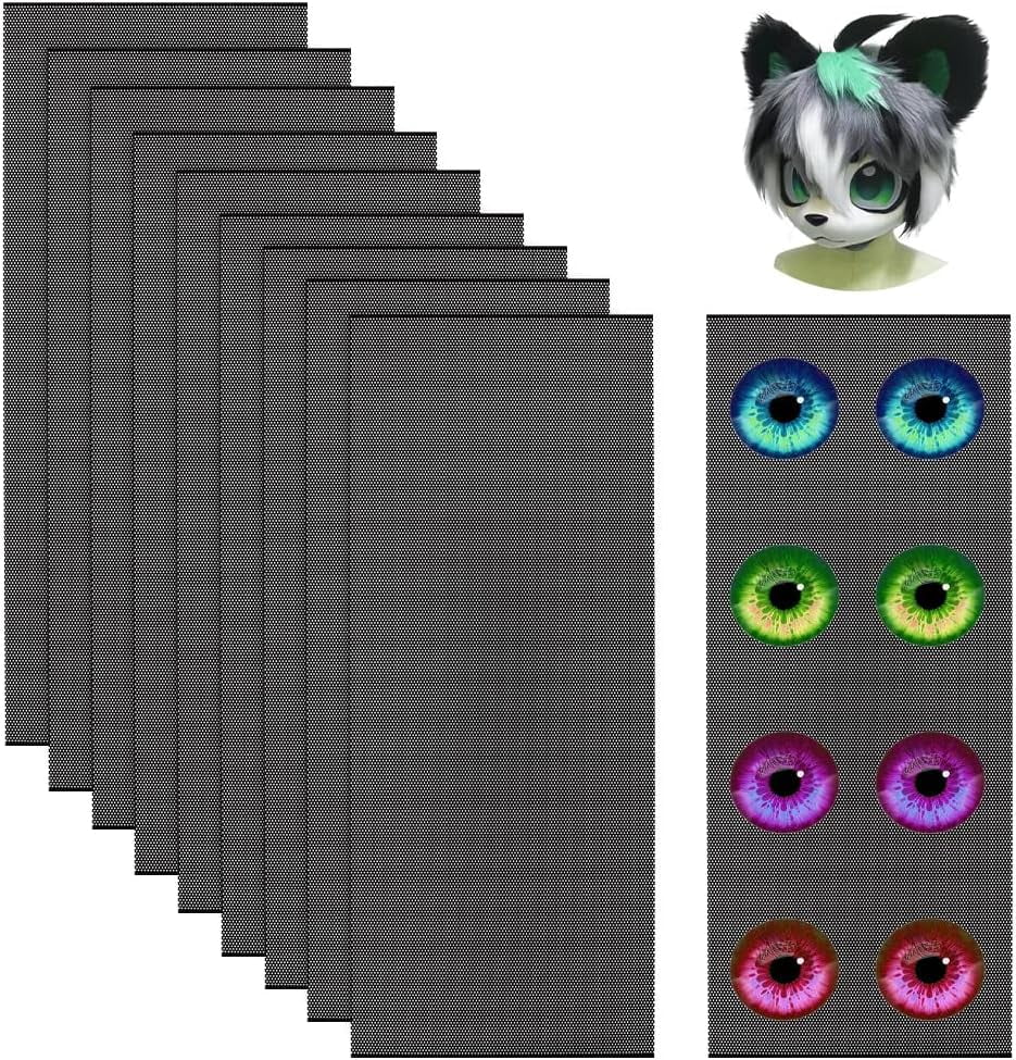 10Pcs Black Custom Fursuit Eye Mesh 11.8x4.9inch PVC Printable Net 0 ...