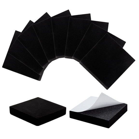 10Pcs Black Foam Sheets Adhesive Foam Padding DIY 20mm Thick Closed Cell Foams Sheet Non-Slip Insulation Pads Vibration Adhesive Neoprene Pad
