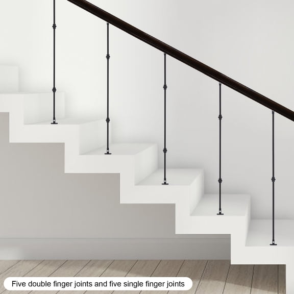 10Pcs Black Iron Staircases Balusters, Decorative Metal Balusters, Single/Double Knuckle Balusters for Staircases, Gardens, Balconies, Shopping Malls, Restaurants, and More.