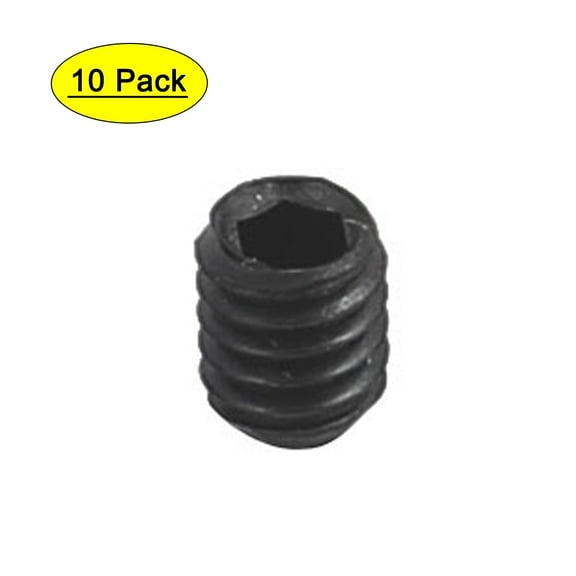 10Pcs Black M2.5 x 3mm Alloy Steel Hex Socket Set Grub Screws Headless Cup Point