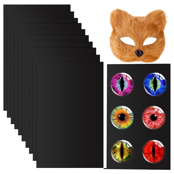 10Pcs Black Mesh Eye Fabric 11.8 x 7.9 Inch PVC Plastic Waterproof Printable Furries Cosplay Fursuits Blank Canvas Sheet DIY