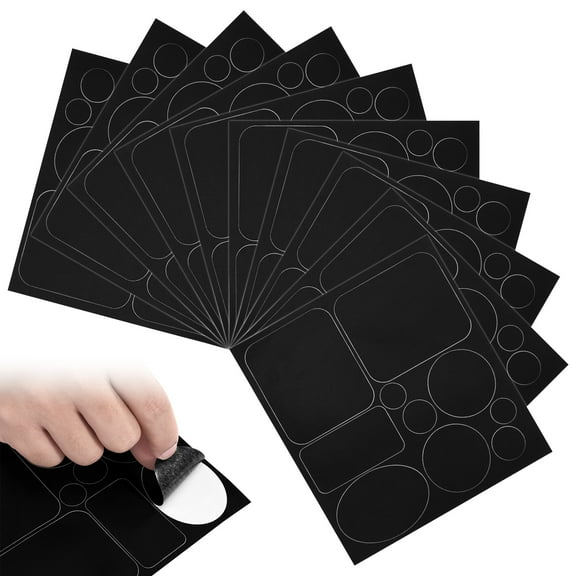 10Pcs Black Nylon Repair Patches Down Jacket Fabric Patch Cuttable Self-Adhesive Clothing Repair Patching Kit for Clothing Tent Shoes Bags Jeans