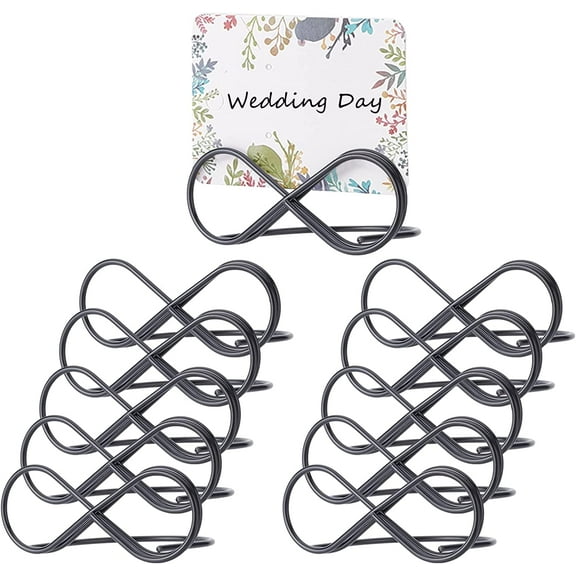 10Pcs Black Table Number Holder Stands Wedding Seating Labels Place Card Clips Name Setting Place Card Holders Photo Picture Cards Display Stand for Party 2.87x2.26x1.06inch
