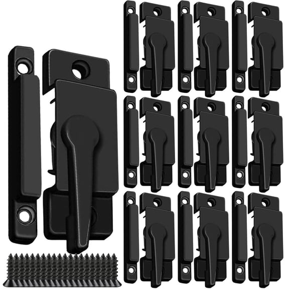 10Pcs Black Window Sash Locks Hardware For Vertical Horizontal Sliding Windows