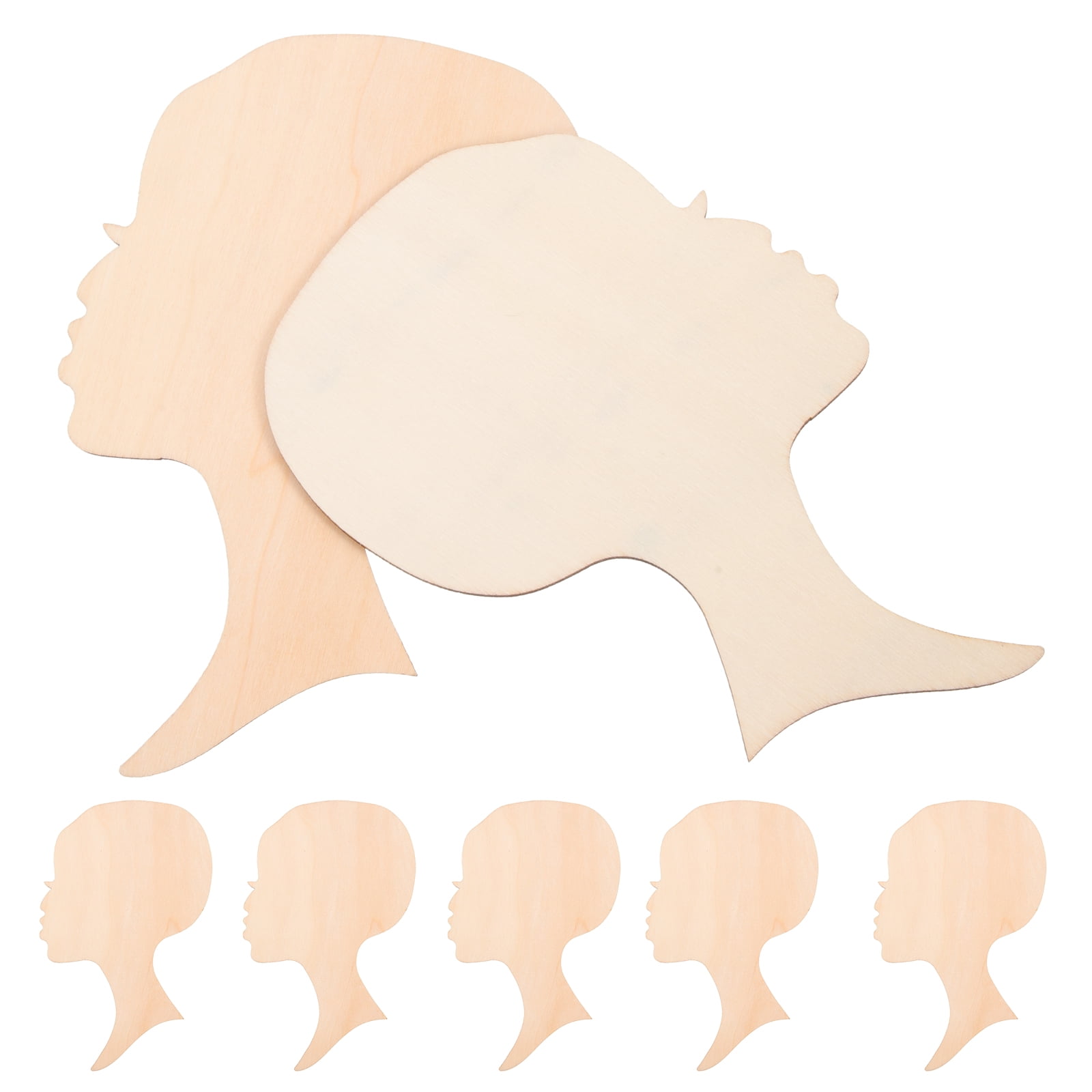 10Pcs Blank African Female Head Shaped Wooden Cutouts Diy Crafts ...