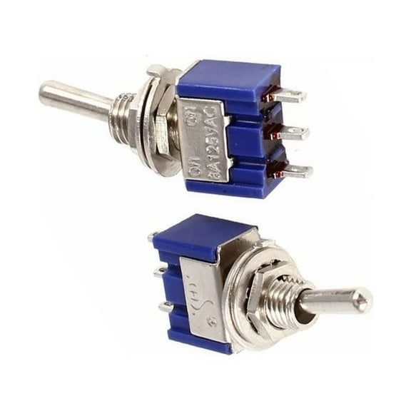 10Pcs Blue Mini Mts-102 3-Pin Spdt On-On 6A 125Vac Miniature Toggle Switches YIWEI