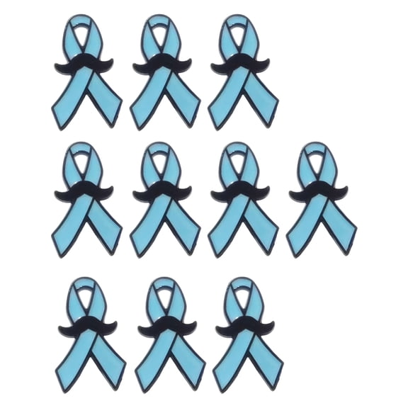 10Pcs Blue Ribbon Badge Brooch Pin for Charity Event Gathering Clothes Decors