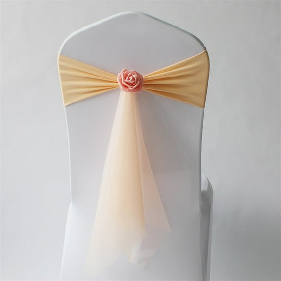 10Pcs Bow Elastic Chair Sashes Cover Bands for Wedding Party Hotel Decorations