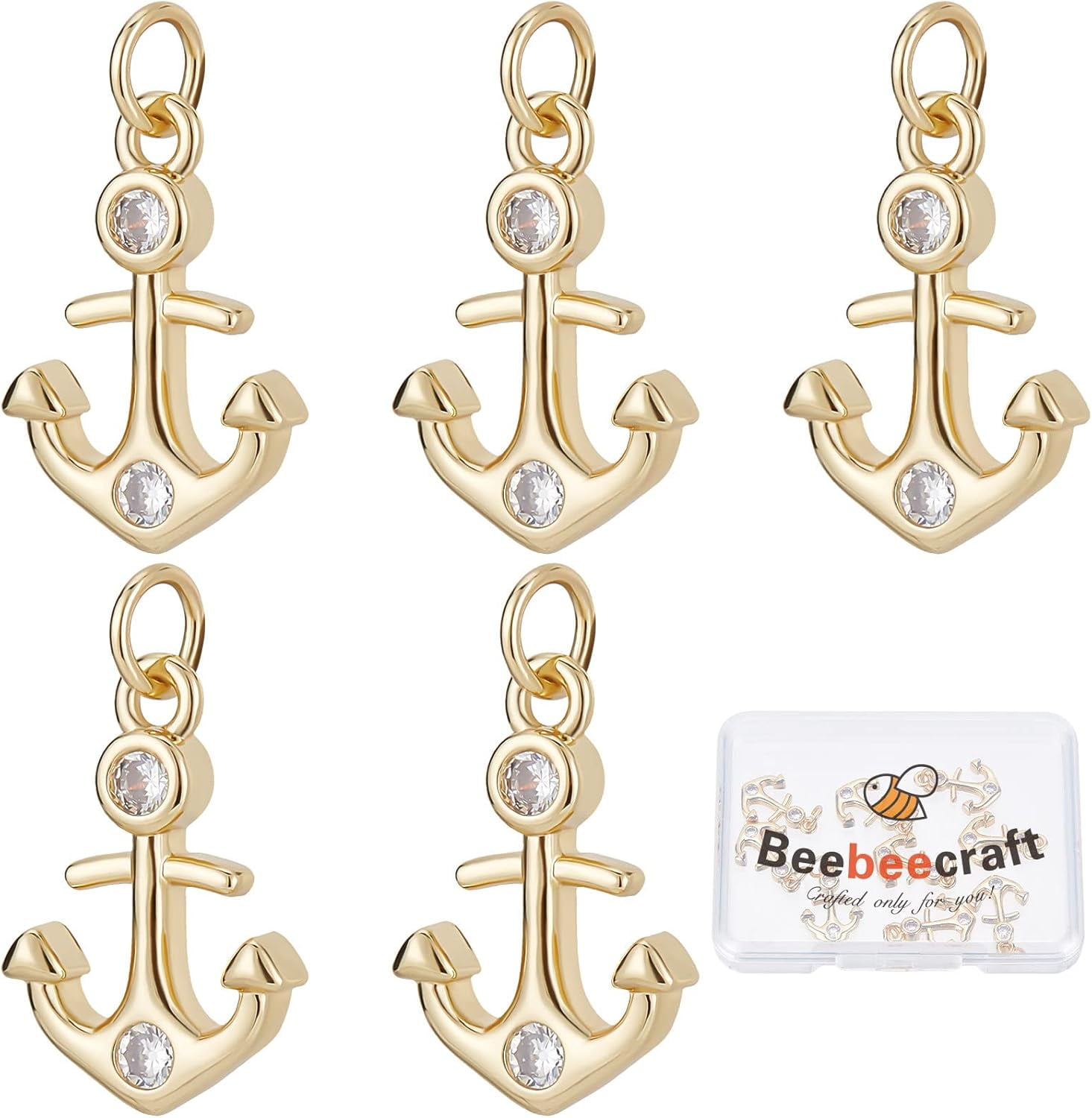 5-Piece Mixed Ball Sea Animal Dangle Charms - Large Hole For DIY Jewelry Making (Shell, Starfish, Turtle, Ship, Ship Wheel)