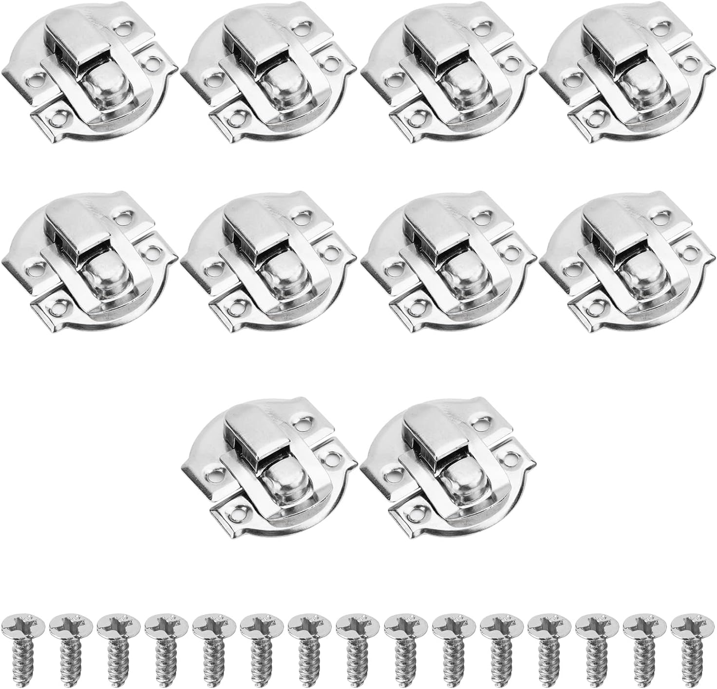 10Pcs Box Buckle Latch (0.83" x 0.79" Silver) for Jewelry Boxes