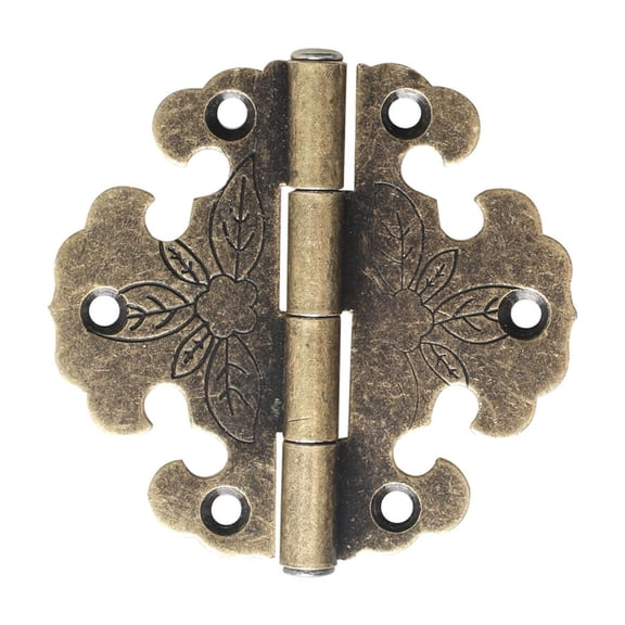 10Pcs Box Furniture Hardware Round Hinge Cabinet Jewelry Decorative Hinges Tool Antique for Cupboard Door