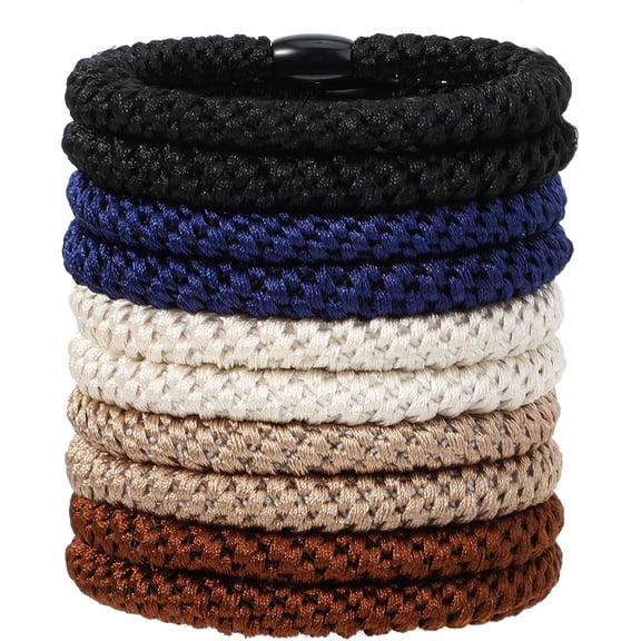 10Pcs Braided Hair Bands for Men, Non Slip Mens Hair Ties, No Damage Elastic Ponytail Holders with Smooth Beads for Guys with Long Thick Curly Hair Bun