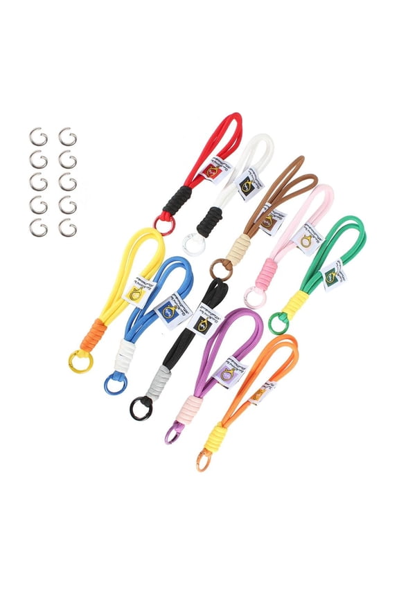 10Pcs Braided Rope Keychain Carabiner Key Chain For Backpack Pendant Accessories Hanging Cord Jewelry Making Accessories