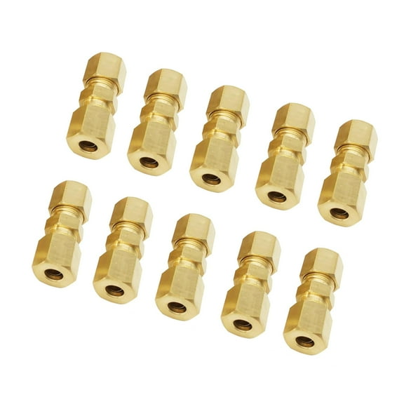 10Pcs Brake Line Connectors Compression Tube Fitting 4.75mm 3/16Inch Brake Line Adapter Connector Fittings Assortment
