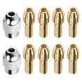 thumbnail image 1 of 10Pcs Brass Collet for Dremel,Replacement 4485 Quick Change Rotary Drill Nut Tool Set 0.8/1.2/1.5/1.8/ 2.0/2.4/3.0/3.2mm, 1 of 5