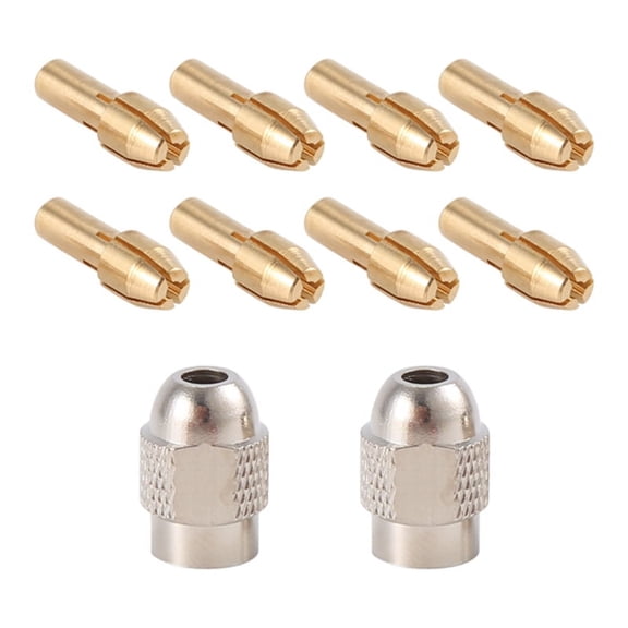 10Pcs Brass Collet for , Replacement 4485 Quick Change Rotary Drill Nut Tool Set with Two Metal