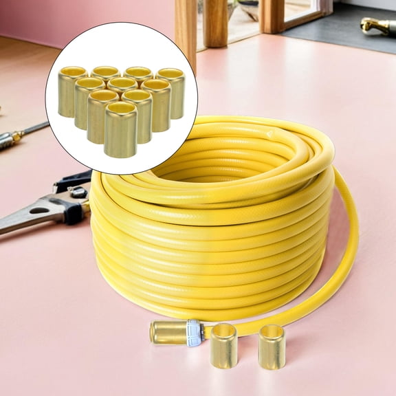 10Pcs Brass Compression Fittings for Sprayer Hose Repair with Metal Ferrules and Copper Sleeves