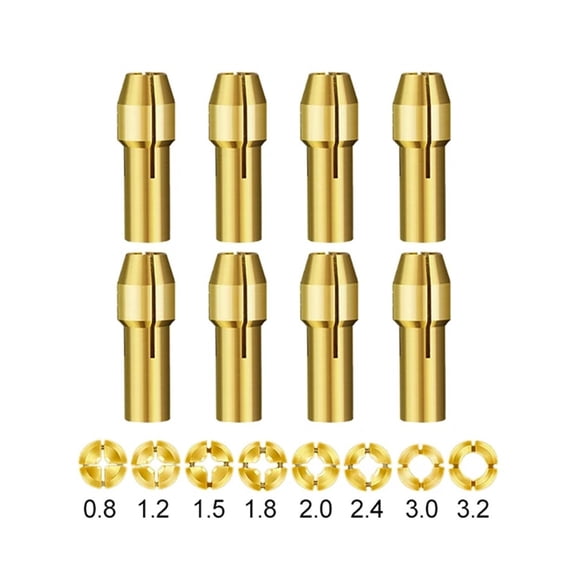 10Pcs Brass Drill Chuck Collet Set Kit Rotating Drill Nut Drill Bit Chuck For Rotary Tools Drill Chuck Collet Power Tools Fangkenuo