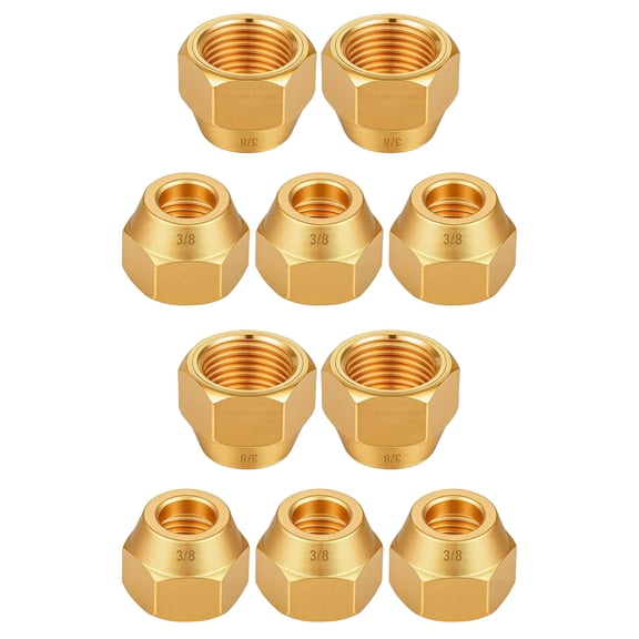 10Pcs Brass Flares Nut Adapters Flares Pipe Fitting Adapter Copper Pipe Extension Joint Connectors For Easy Installation