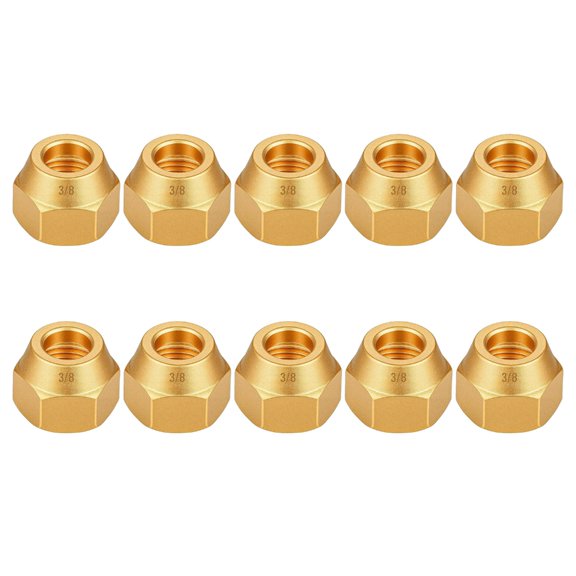 10Pcs Brass Flares Nut Copper Pipe Extension Joint Connectors Replacement Flares Tube Fittings Easy to Installation