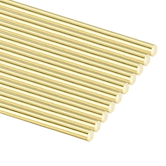 10Pcs Brass Round Rods, 1mm OD x 300mm Length Solid Stock Lathe Bar for Crafts