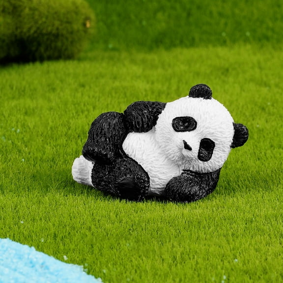 10Pcs Brazilian Wood Panda Figurine, Vacemry Brazilian Bamboo Panda Figurine, Resin Wood Hydroponic Decoration For Home Office Desk Tabletop Feng Shui Decor