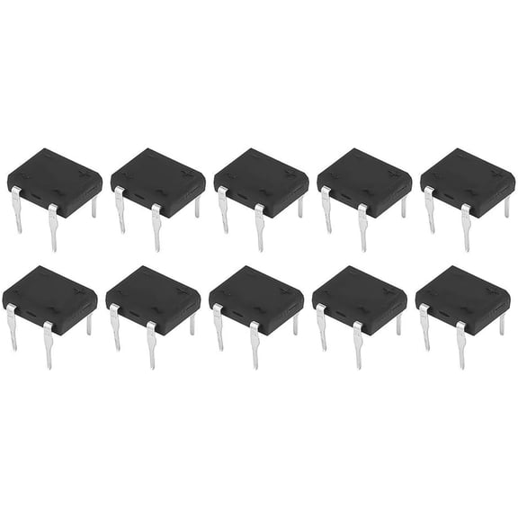 10Pcs Bridge Rectifier 1A 1000V In-Line 4 Pin Diode Rectifier Bridge for DC Conversion AC to DC Voltage Rectifier
