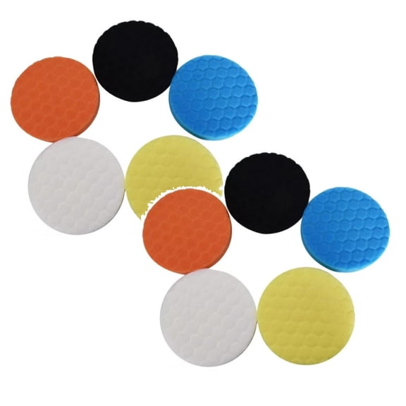 10Pcs Buffing Polishing Pads 5 Inch Face for 5.5 Inch 150Mm Backing Plate Composite Buffing Sponge Pads Cutting Polishing Pad Kit for Car Buffer Polisher Compounding Polishing Happy 2026!