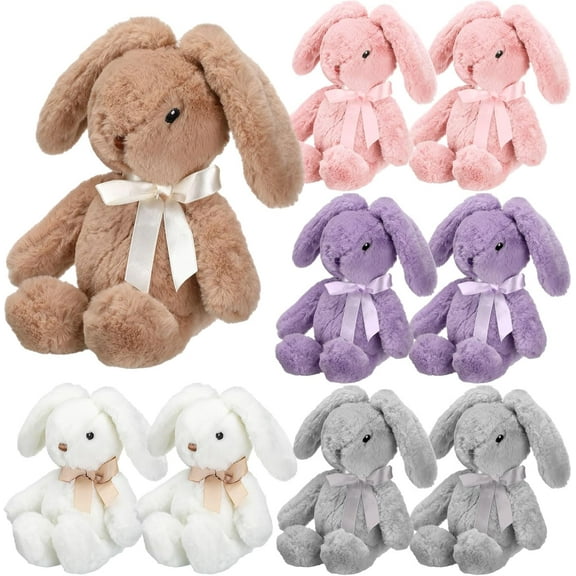 10Pcs Bunny Stuffed Animal In Bulk, 9.8 inches Cute Rabbit Plush, Bunnies Plushies, Soft Easter Bunny Plush Toy For Kids Fluffy Hugging Sleeping Gifts