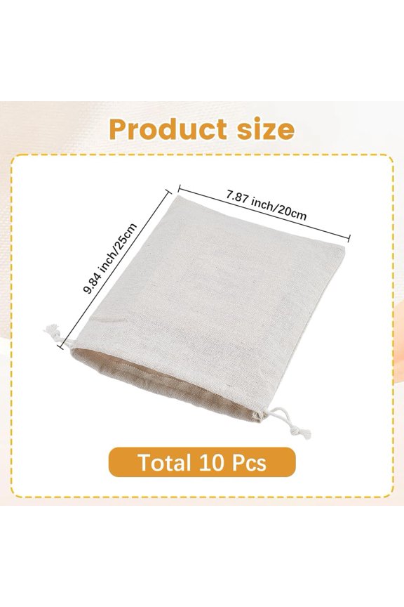 10Pcs Burlap Bags with Drawstring 7.9 x 9.8 Inch Burlap Favor Sacks Wedding Hessian Linen Gift Bag Jewelry Pouches for Packaging St Patrick Birthday Party Wedding Favors Art Crafts