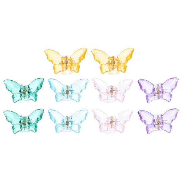 10Pcs Butterfly Hair Claw Clips for Women Clear Acrylic Hair Clasp Clips Stylish Hair Accessories for Fashionable Hairstyles and