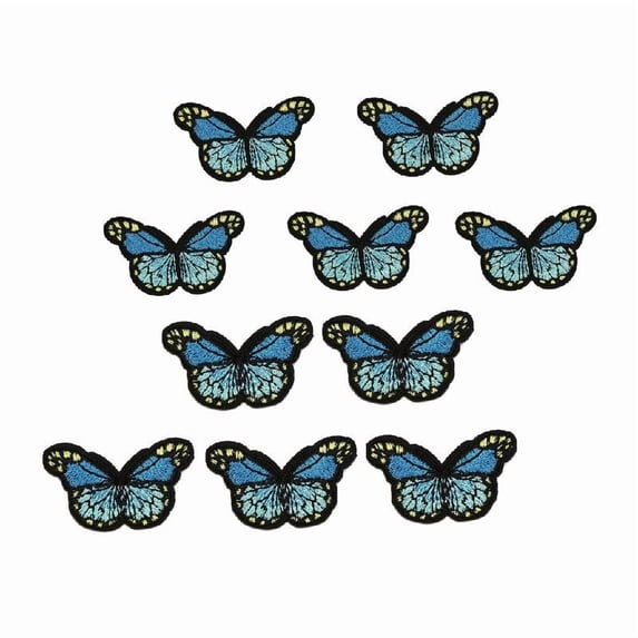 10Pcs Butterfly Iron on Patches Embroidered Butterfly Applique Sew on Patches