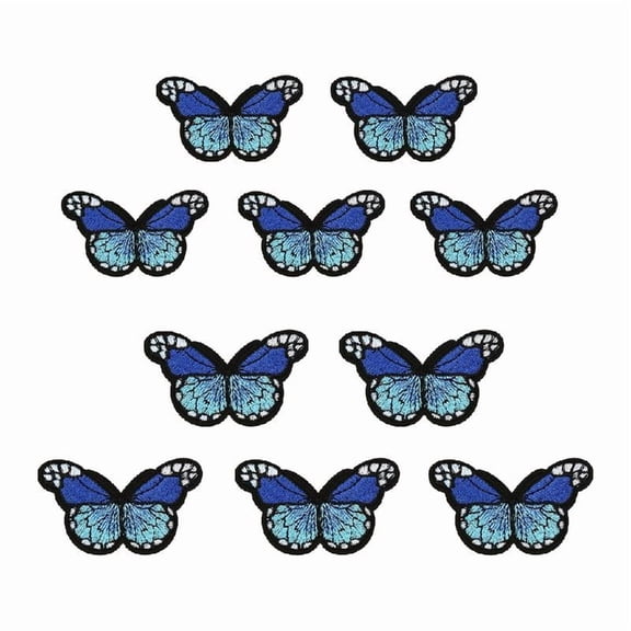 10Pcs Butterfly Iron on Patches Embroidered Butterfly Applique Sew on Patches