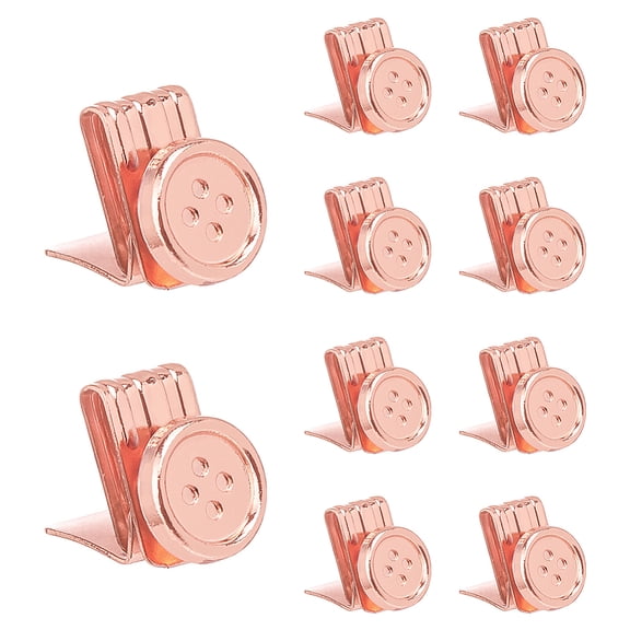 10Pcs Button End Clips Alloy Suspenders Buttons Rose Gold Movable No Sew Button Jeans Moveable Button End Brace Clips Pants Suspenders Hats
