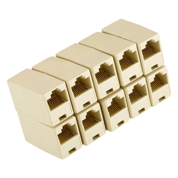 10Pcs CAT5 CAT6 Networking Cable Joiner Coupler RJ45 Extender Plug Straight Head Networking Cable Connector Replacement