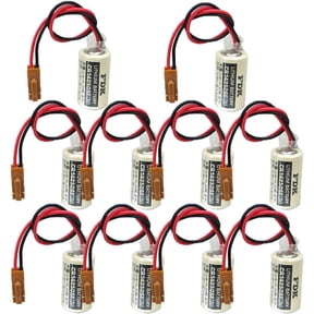 (10Pcs) CR14250SE 3V PLC Lithium Replacemen Battery with Brown Plug for SANYO AB 1747-BA Backup Power Supply