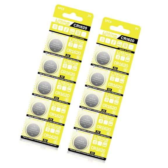 10Pcs CR1620 3V Button Batteries for Automotive Key, and Electronic Notebook, Secure and Efficient DL1620/ECR1620