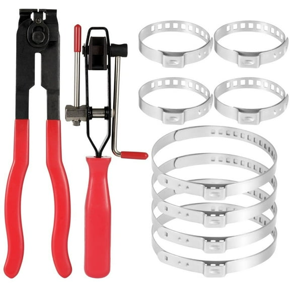 10Pcs CV Joint Boot Clamps Pliers Kit, Car Band Tool Kit, Includes 2pcs Ear Boot Tie Pliers & 8pcs CV Boot Binders, CV Joint Banding Tools for Vehicles ATV UTV Boot Axle
