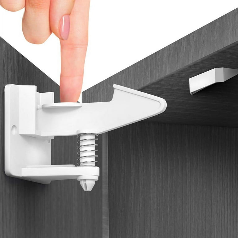 10Pcs Cabinet Locks Magnetic Drawer Cupboard Lock Kids Adhesive Proof  Cabinet Locks White 