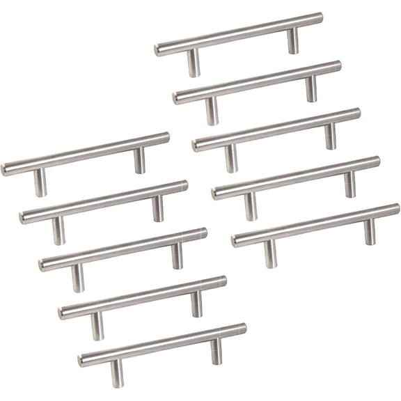 10Pcs Cabinet Pulls,5.9In Long Silver Kitchen Cabinet Handles,Stainless Steel Modern Silver Kitchen Cabinet Pull for Cupboard