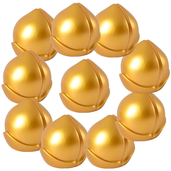 CIMAXIC 10Pcs Golden Peach Cake Decoration Plastic Insert for Party Cupcakes Cookies and Cake Ornament