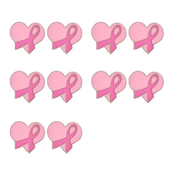 10Pcs Cancer Awareness Ribbon Brooch Pin with Back Clasp Decorative Lapel Pin