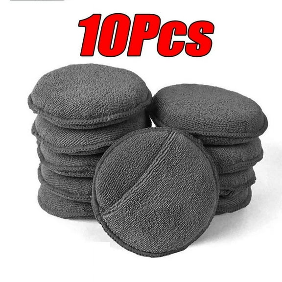 10Pcs Car Detailing Applicator Pads Car Care Waxing Polish Sponges Soft Microfiber Round Pocket Foam Sponges Car Cleaning Tools