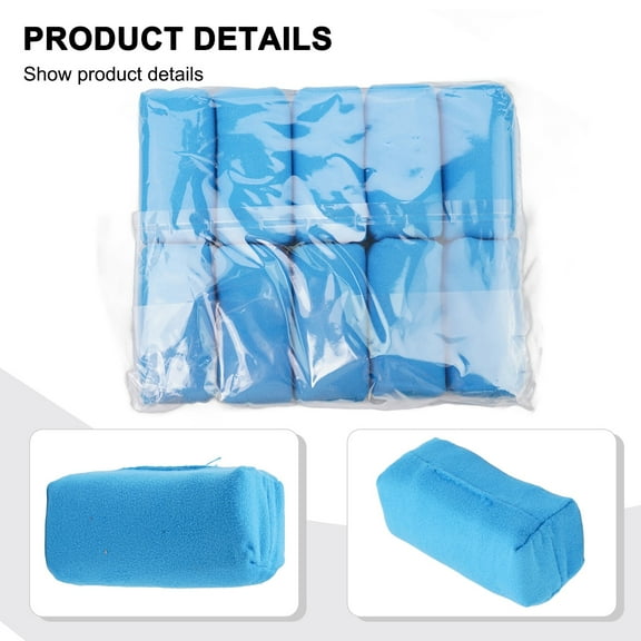 10Pcs Car Detailing Suede Sponge Applicator Pads For Ceramic Coating Wax Polish, Soft Microfiber Wrapped High Density Foam Blocks For Paint Care, Blue And Gray(Blue)