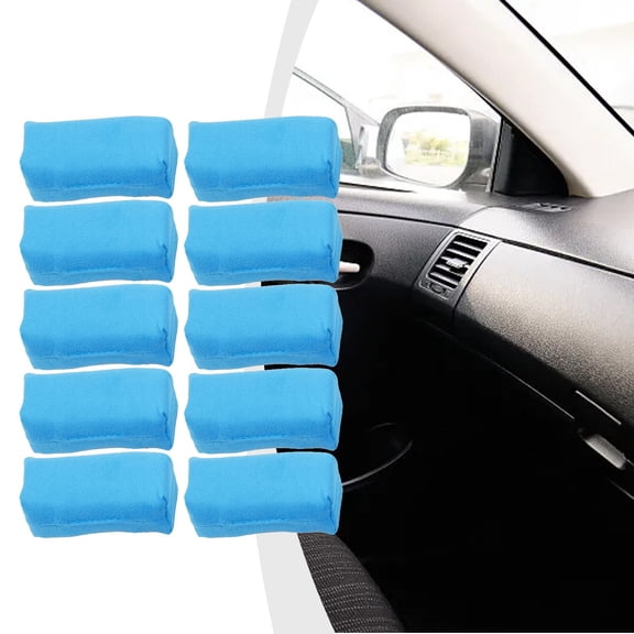 10Pcs Car Detailing Suede Sponge Applicator Use With Ceramic Coating Car Patint Nano Cleaning Applicators Blue Fangkenuo