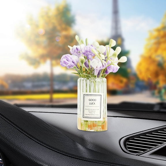 10Pcs Car Flower Ornament under $5! MORESEC Car Dashboard Decor Mini Vase Flower Ornament, Air Vent Clip Fresh Fragrance Diffuser, Center Console Accessories, Automotive Interior Decoration