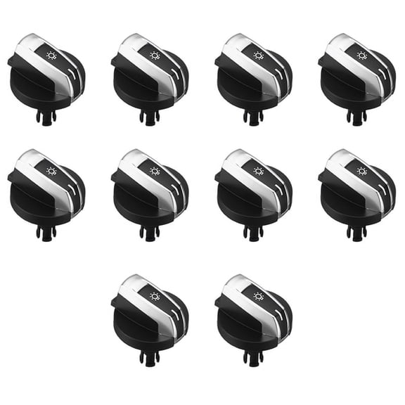 10Pcs Car Headlight Switch Knob Buttons for 5/7 Series X3 X4 F01 F02 F03 F10 F18 F07 F06 F25 F26 Black,10 x Headlight Switch Knob Buttons,Black